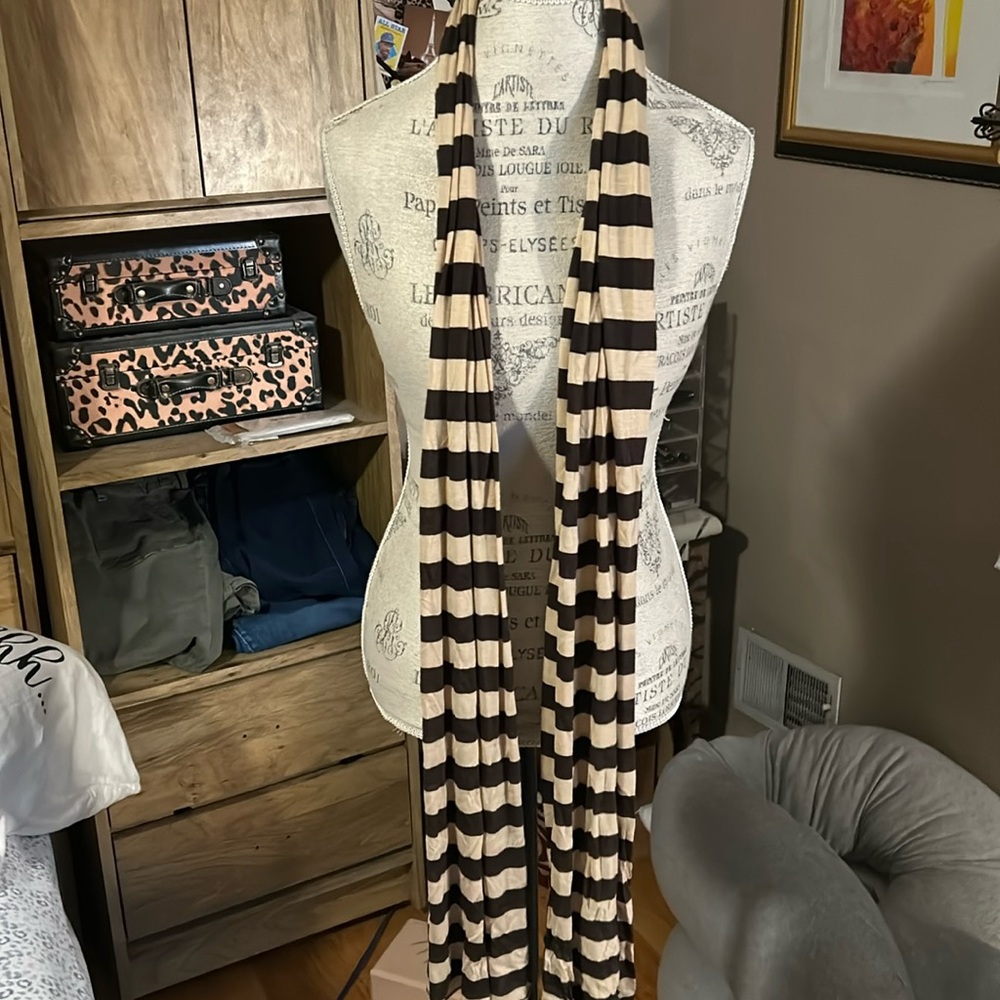 Express Brown & Tan Striped Scarf
